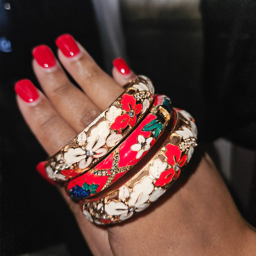 Elegant enamel bangles