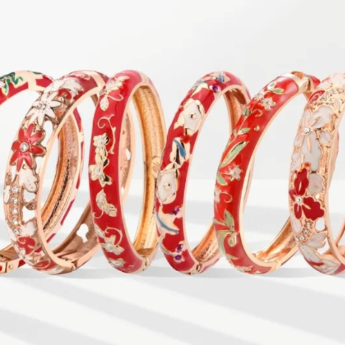 Elegant enamel bangles