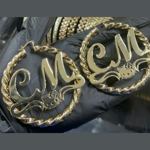 Customs hoop earrings