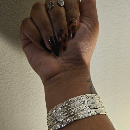 Elegant silver bangles