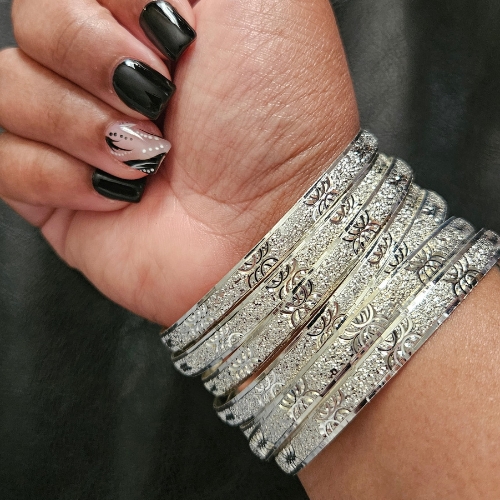 Elegant silver bangles